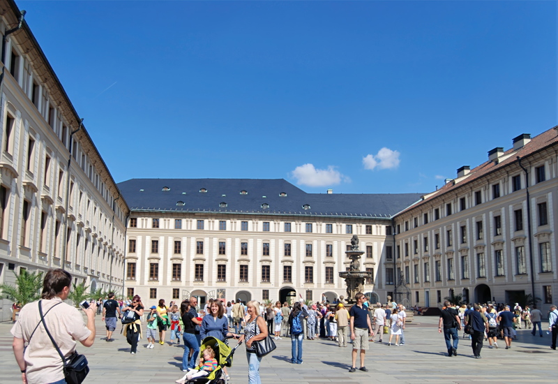 30 - The second courtyard of the historic Prague Castle complex in Prague, Czech Republic, featuring the Baroque Kohl's Fountain
